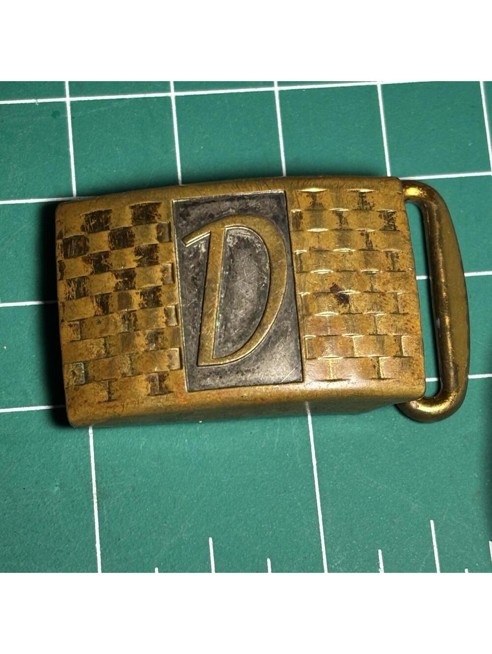 Hickok USA Vintage Master Plate Gold Tone  Zinc Alloy Monogram D Belt Buckle